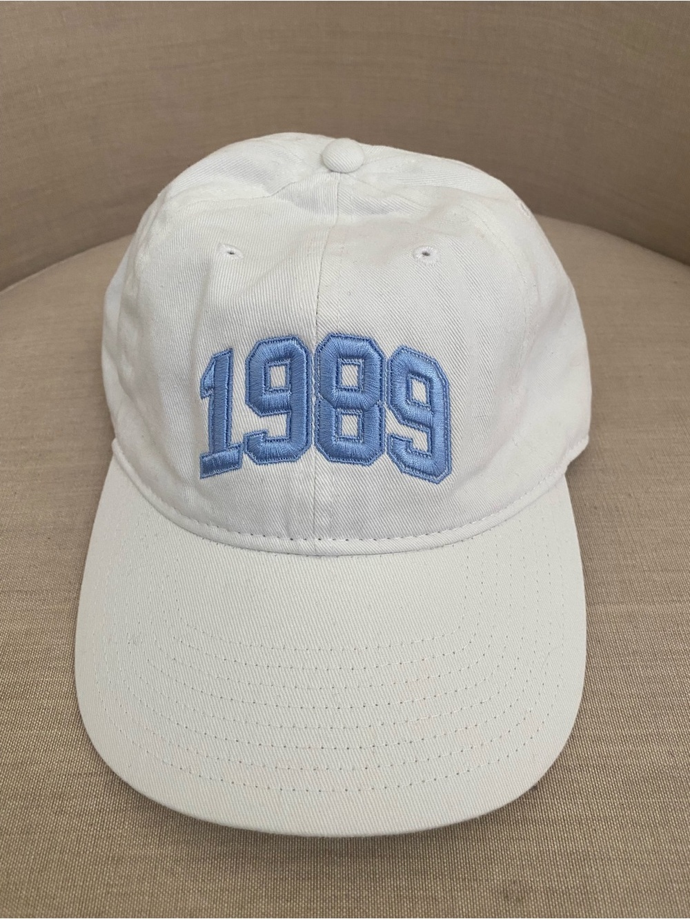 Taylor Swift White Cap with Light Blue '1989' Embroidery